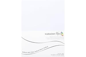 HARMONY PAPER Cardstock 8.5 x 11 Paper Pack - 65lb Smooth Card Stock for Crafts, Cardmaking, Printers - 100 Scrapbook Sheets - Double Sided with Solid Core, Brilliant White