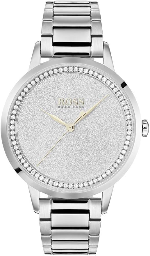 BOSS Damenuhr MAE Edelstahl – Quarz, Silbernes Zifferblatt, Wasserabweisend 3 Bar