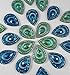 20 Pcs Peacock Blue & Green, Iridescent Flat Back Teardrop Beads Cabochons