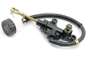 AUTVAN Motorcycle Rear Foot Brake Master Hydraulic Cylinder Pump with Reservoir for Yamaha TZR250 FZR250 YZF R1 R6 1998 1999 2000 2001 2002 2003 2004 2005 Black, New