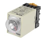 uxcell 24VAC 10S 8 Terminals Range Adjustable Delay Timer Time Relay AH3-3 with Base
