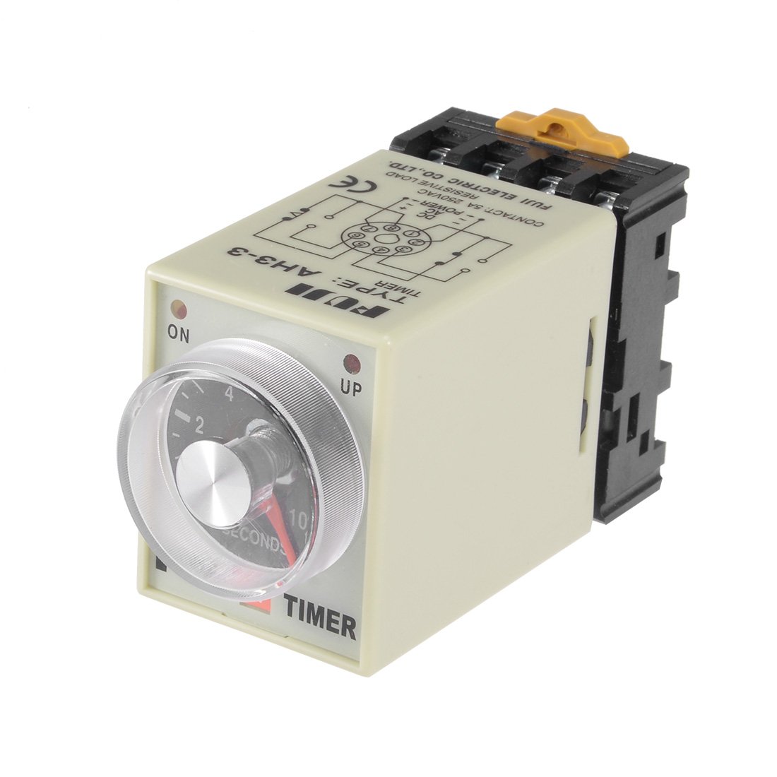 Photo 1 of uxcell 24VAC 10S 8 Terminals Range Adjustable Delay Timer Time Relay AH3-3 with Base