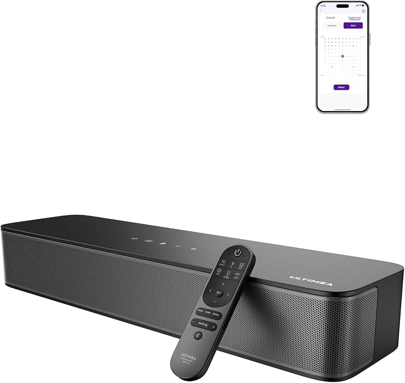 2.1ch Barre de Son TV Tout-en-Un, Puissance Crête 132W, Caisson de Basses Intégré, Barre de Son PC/Jeux, App Contrôle, 16 Pouces Haut-parleurs, BT 5.4, Opt/AUX/Montage Mural, Poseidon M20 Pro — photo 1 sur 8