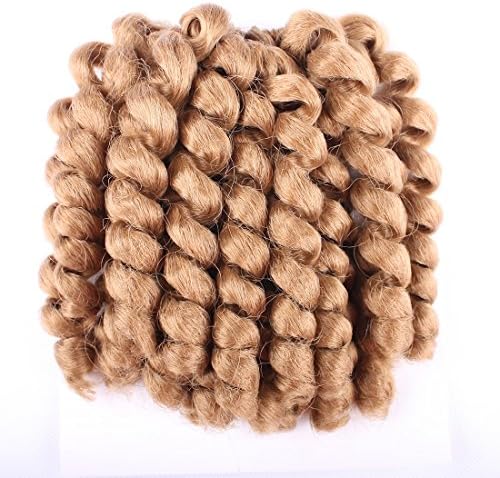 Alivovo Crochet Braids Hair 4 Packs/Lot Jumpy Wand Curl 20 Roots Jamaican Bounce Crochet Twist Braids African Collection Braiding Hair Extensions (#27)