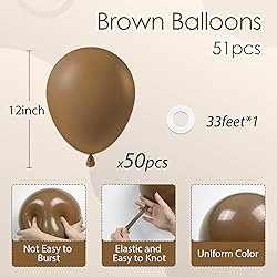 Brown Balloons 12 inch, Brown Latex Balloons 50pcs