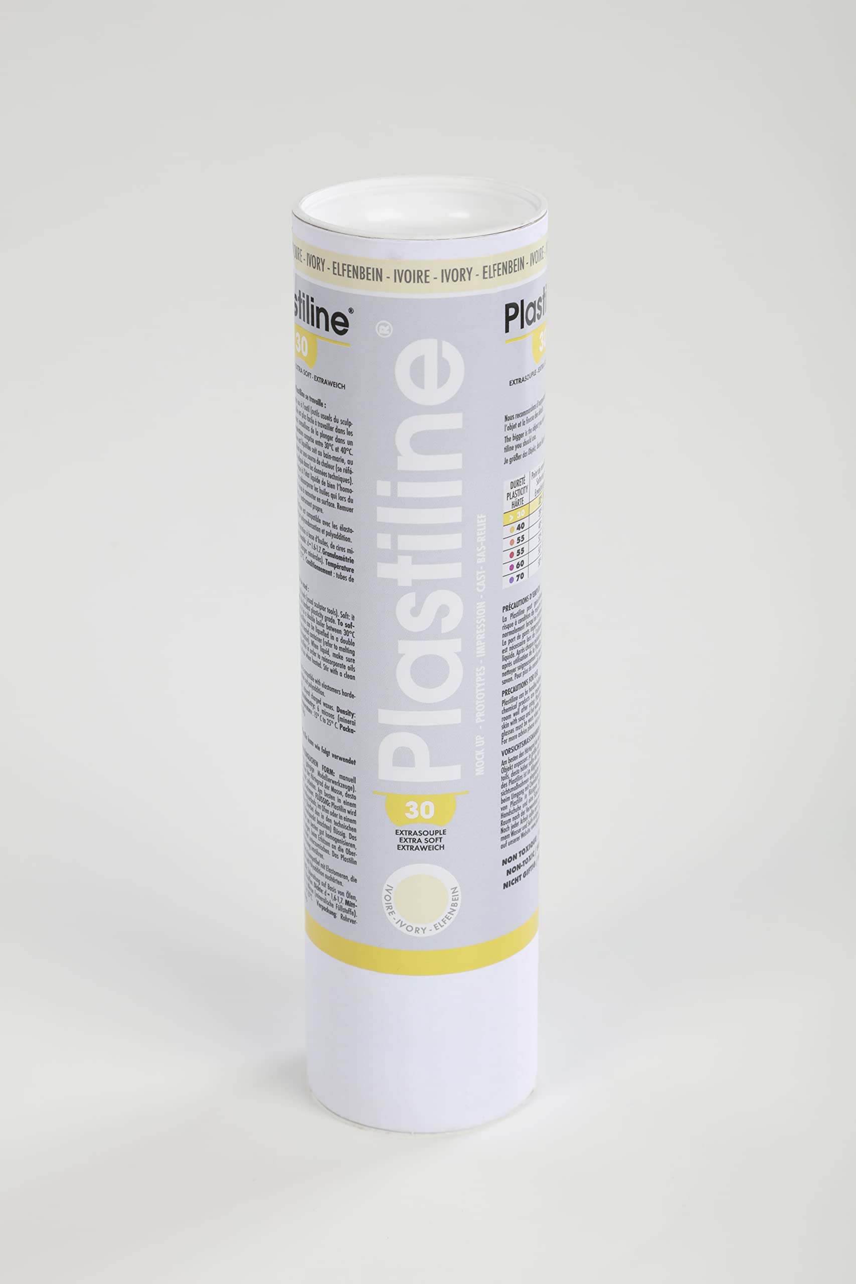 Plastiline 1130T - Plastiline tube - Modelling Paste, High Precision - Modelling, Sculpting, Moulding - Hardness 30 - 1 kg - ivory colour- Made in France