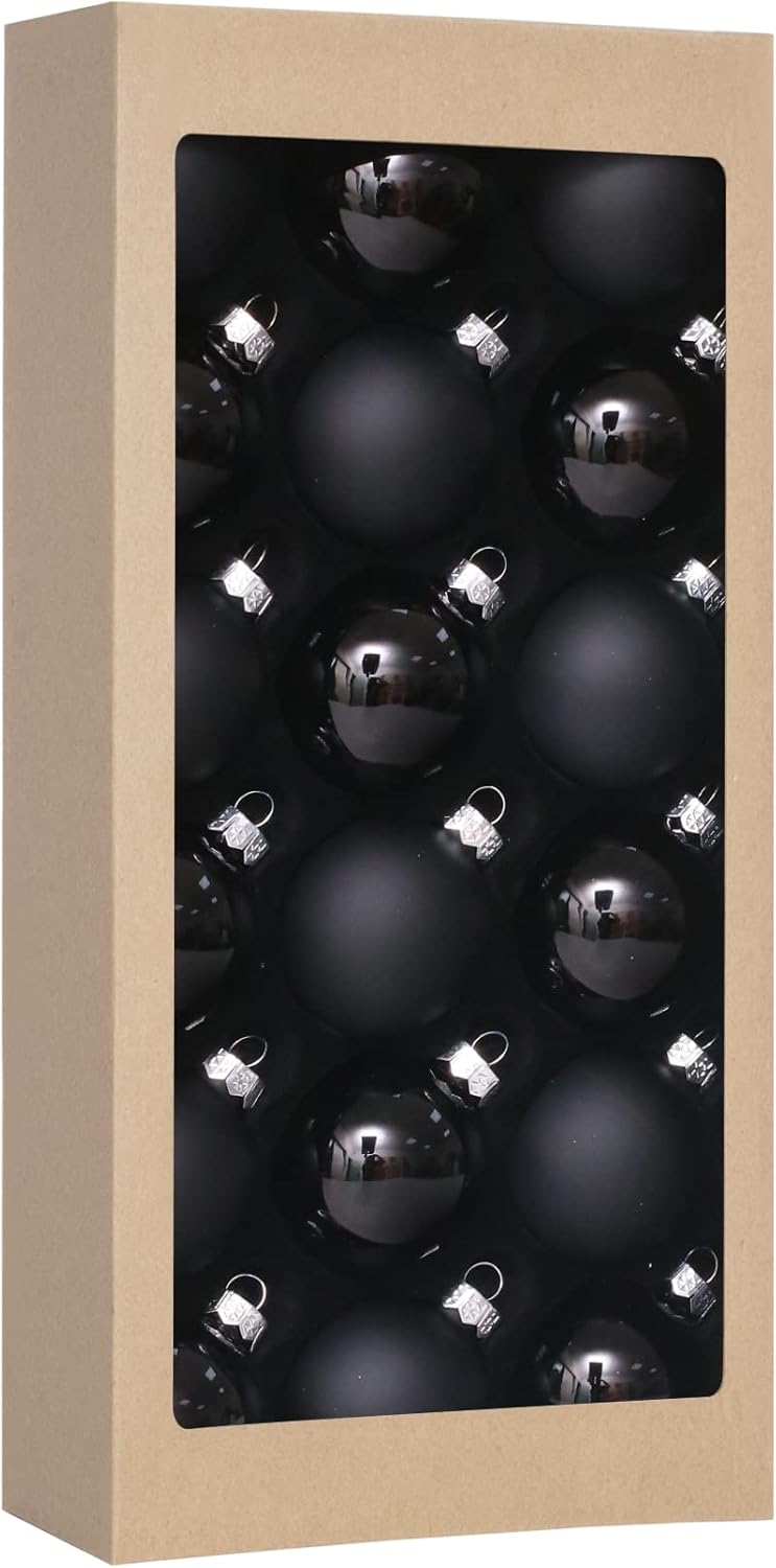 Ornaments - 18PCS 1.8inch(45mm) Christmas Ball Ornaments for Christmas Decorations, Glass Ball Present for Xmas Trees and Wedding Party, Xmas Tree Decorations Set(Black)