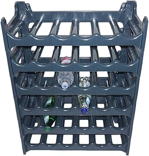 Novaliv Flaschenregal für 36 Flaschen | Weinregal grau | aus stabilem Kunststoff (Anthrazit, 6)
