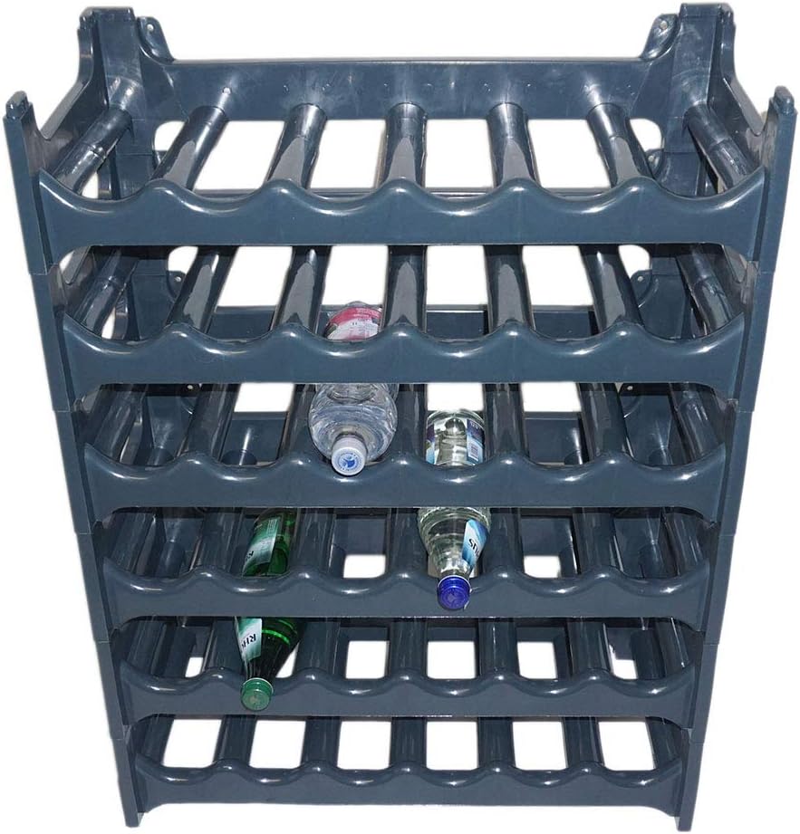 Novaliv Flaschenregal für 36 Flaschen | Weinregal grau | aus stabilem Kunststoff (Anthrazit, 6)