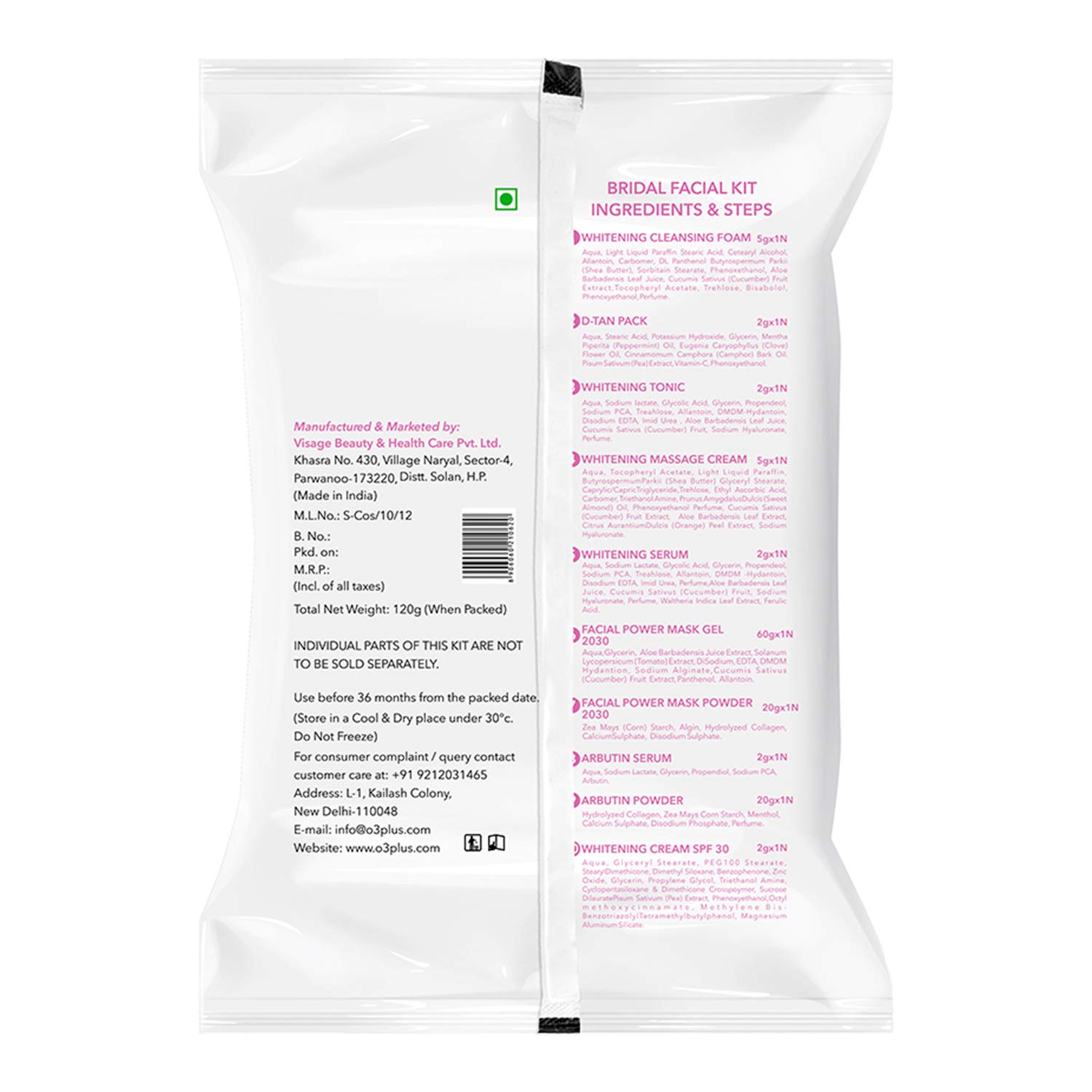 o3  shine and glow facial kit price