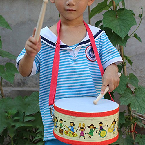 Ireav Drum Wood Kids Early Educational Musical Instrument for Children Baby Toys Beat Instrument Hand Drum Toys - Thumbnail 4