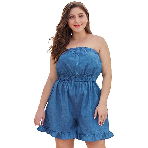 denim short playsuit