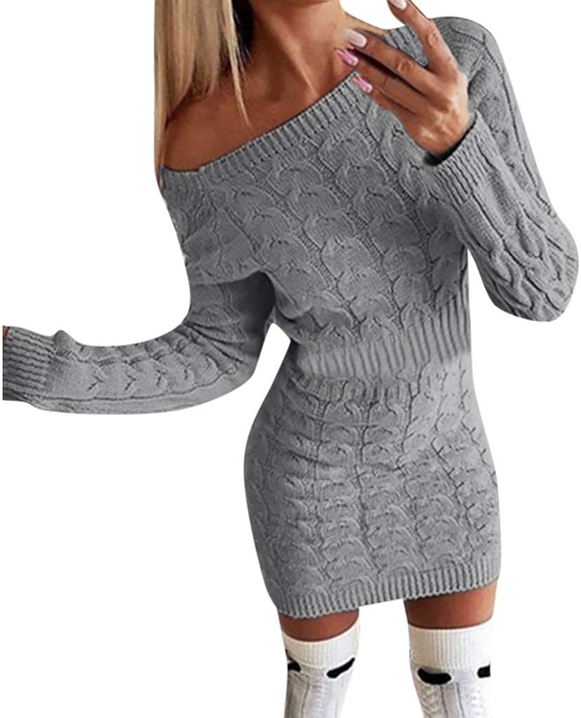 long gray sweater dress