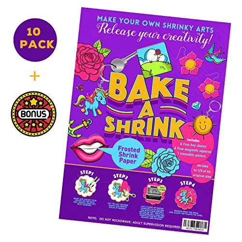 TOP&TOP TOPS IS NOT ENOUGH Frosted Magic Shrinky Sheets to Shrink Arts Free Key Chains/Magnetsd/Shrinkies Paper dinks