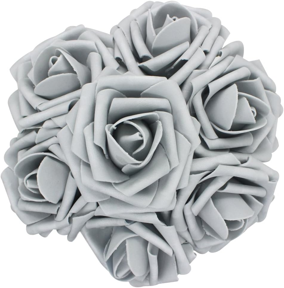 50pcs Artificial Flower，Real Touch Artificial Foam Roses Decoration DIY for Wedding Bridesmaid Bridal Bouquet Centerpieces Party