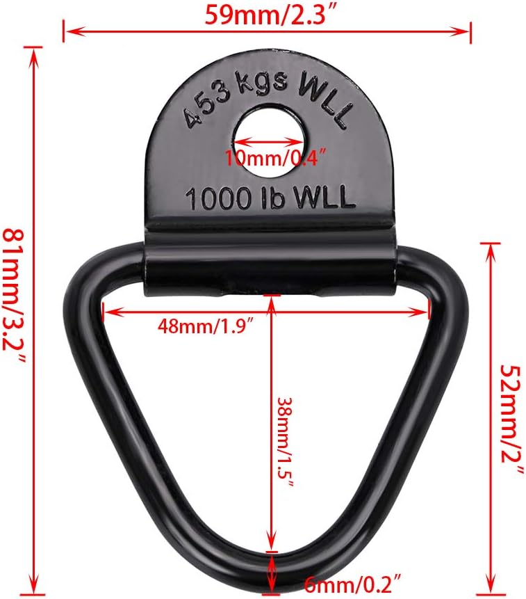 Sumnacon V Ring Tie Down Cargo Lashing Rings Trailer Anchor Piont load Anchor for Trailers Trucks Vans Boat Ropes (5Pcs) - Image 3