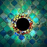 Solar Powered Mosaic Glass, MerryNine Solar Table Lamp Color Changing Glass LED Rechargeable Solar Night Lamp Waterproof Solar Outdoor Lights for Home,Yard, Patio, Party Decorations (Grilles-Cadenza)