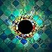 Solar Powered Mosaic Glass, MerryNine Solar Table Lamp Color Changing Glass LED Rechargeable Solar Night Lamp Waterproof Solar Outdoor Lights for Home,Yard, Patio, Party Decorations (Grilles-Cadenza)