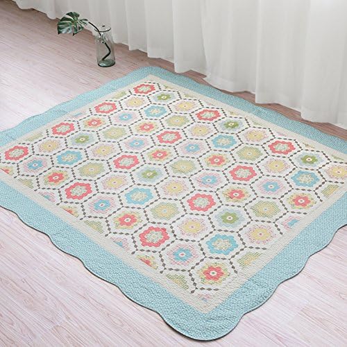 lililili Extra Large Baby Crawling mat,Non-Slip Decorative Rugs,Cotton Children Play mat Crawling Mattress Tatami Bay Window Blanket-Blue 180x210cm(71x83inch)