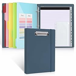 SKYDUE 3 Ring Binder with Clipboard, PU Clipboard