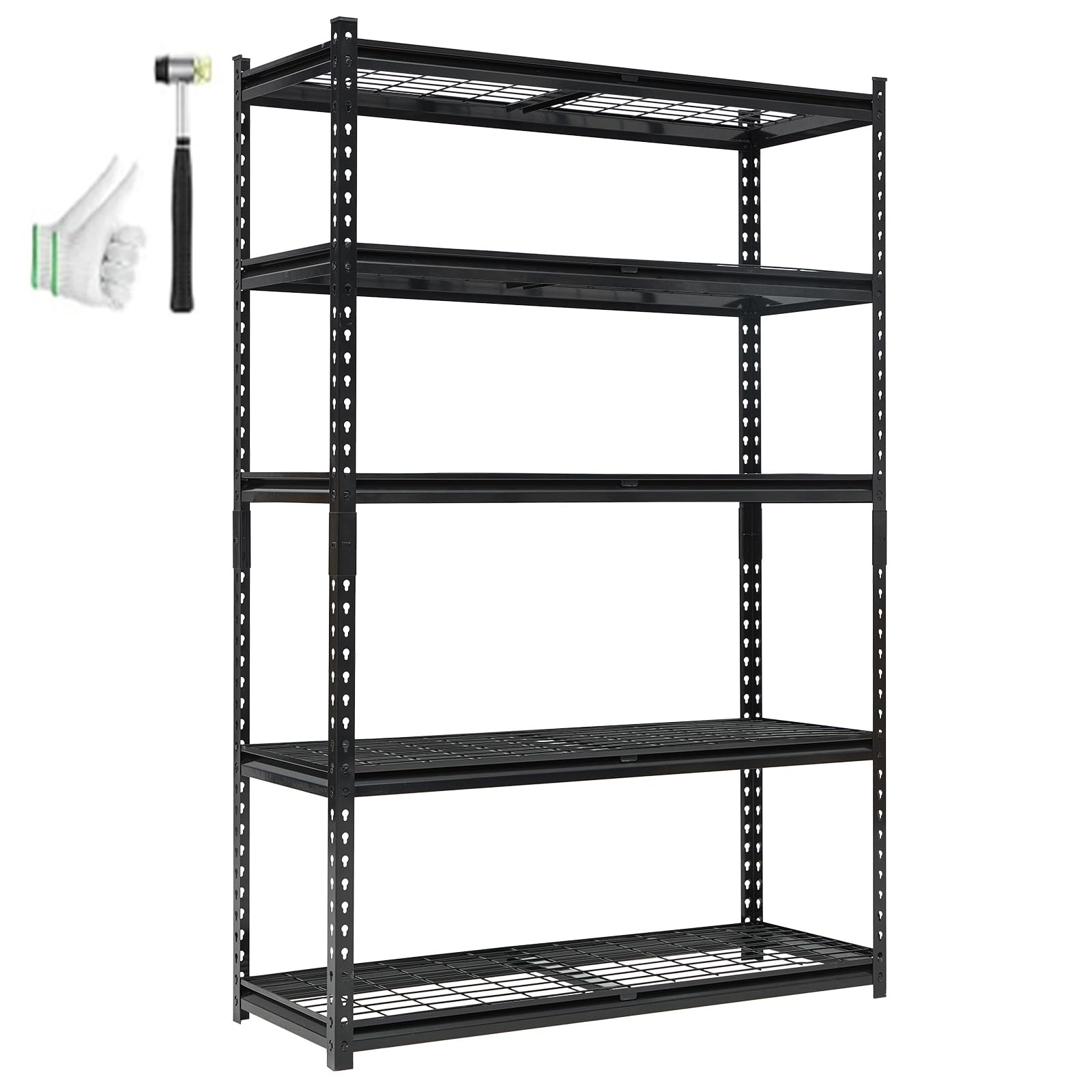 Photo 1 of EcoExplorer Heavy Duty Garage Shelving Units,5-Tier Adjustable Storage Shelves,48x24 x72in,Loads 2500 LBS,Adjustable Garage Storage Shelving, Metal Storage Utility Rack Shelf Unit