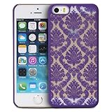 iPhone SE Case, GreatShield TACT Series Design Pattern Rubber Coating Slim Fit Hard Case Cover for Apple iPhone SE / 5S / 5 (Flora - Purple)