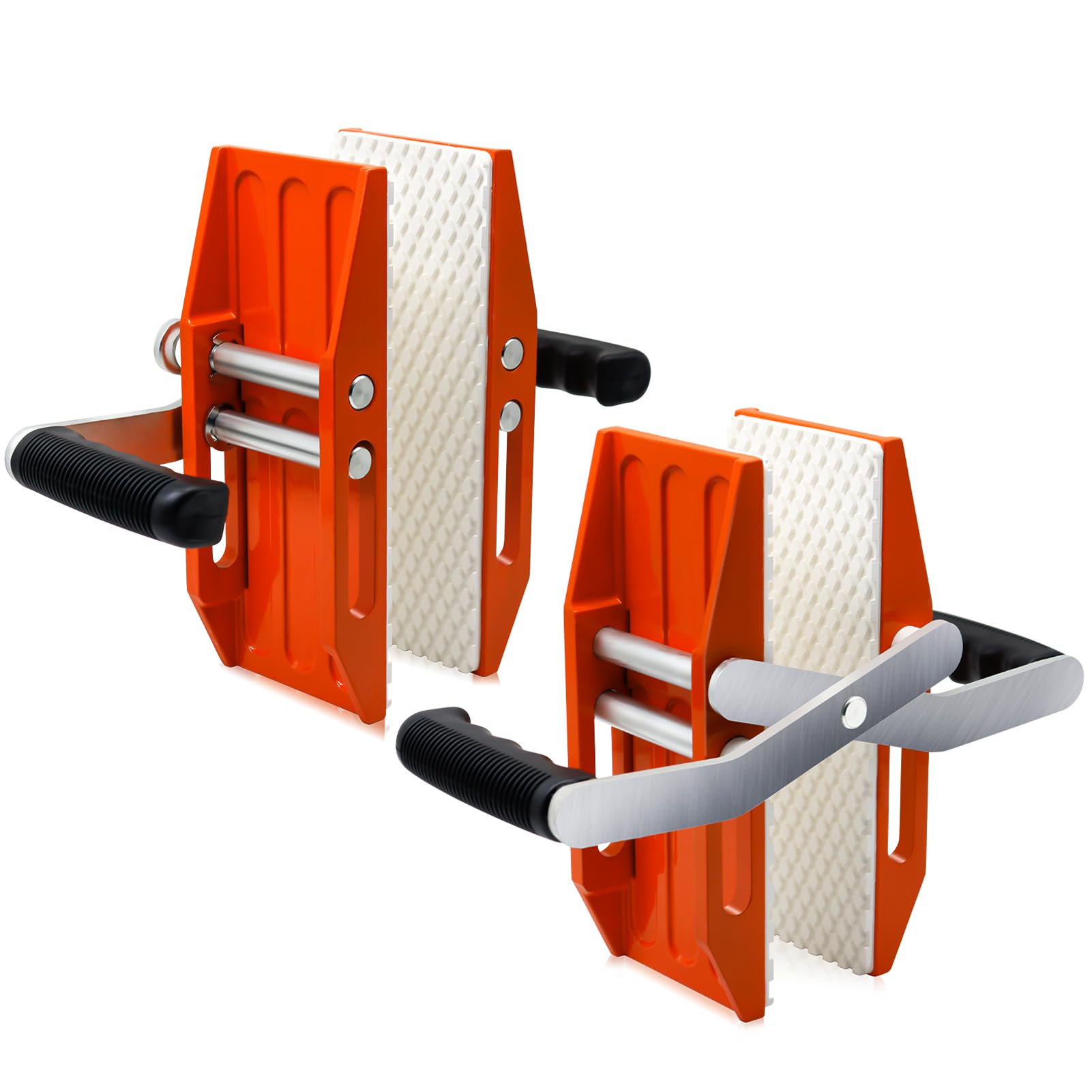 Photo 1 of SDRTOP 2 Pieces Granite Carrying Clamps with White Rubber-lined, Double Handed Stone Panel Carry Lifter Tools, Heavy Duty lifting clamps for Marble, Glass, Slabs and Plywood