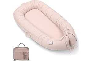 EAQ Baby Lounger Cover Snuggle Me Lounger, Portable Baby Nest Cover Breathable & Soft, Organic Cotton Baby Lounger Pillow, Safe Baby Bassinet for Travel, Playtime