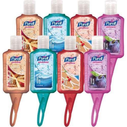 PURELL Advanced Instant Hand Sanitizer - Travel Sized Jelly Wrap Portable Sanitizer Bottles, Winter Fun, Pack of 8
