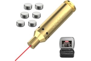 Darkfang Bore Sight 223/5.56mm/243/308/9mm/6.5 Creedmoor/7.62x39/45ACP Red Laser Easy Adjust and Zeroing Optics Bore Sighter with 2 Sets Batteries for Scope Sighting