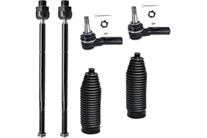Detroit Axle - Front 6pc Tie Rods Kit for 06-12 Dodge Ram 1500, 4 Tie Rods 2 Boots [5 Lugs] 2006 2007 2008 2009 2010 2011 201