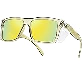 INTETEK Heavy Duty Z87 Safety Sunglasses, UV400 Polarized Lenses, Removable Side Shields