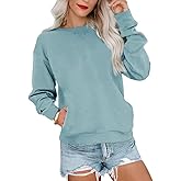Orchidays Womens Casual Crewneck Sweatshirts Long Sleeve Cute Tunic Tops Loose Fitting Pullovers