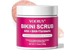 Bikini Area Exfoliator with 10% AHA+BHA & Turmeric, Ingrown Hair & Razor Bumps for Bikini Underarm Area, Skin Moisturizing, S