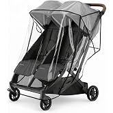 Rain Cover for UPPAbaby Minu Duo by SASHA'S - Ventilation Holes, Zipper Access, Weather Shield, Wind Cover (Stroller Not Included)