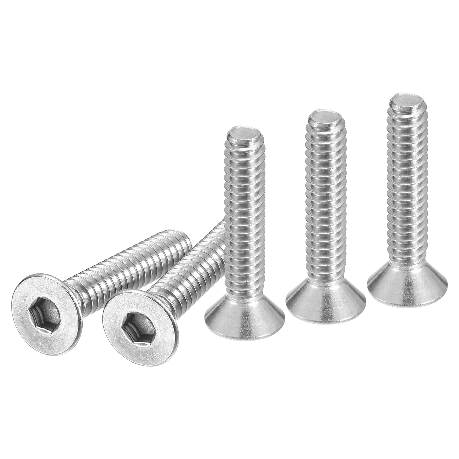 DTGN #10-24 x 1" Flat Head Socket Cap Screws, 50 Pack 304 Stainless Steel Hex Socket Flat Head Screws, Full Thread, Countersunk Bolts