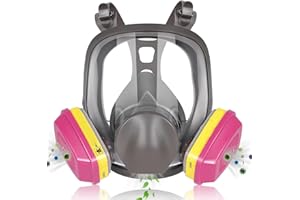 TIJITY Pro Anti-fog Full-Face Mask Respirator - Reusable Gas Cover Organic Vapor Masks Survival Nuclear,Paint Mask with 60923 Cartridges for Woodworking,Dust,Formaldehyde,Epoxy Resin,Sanding,Cutting,welding