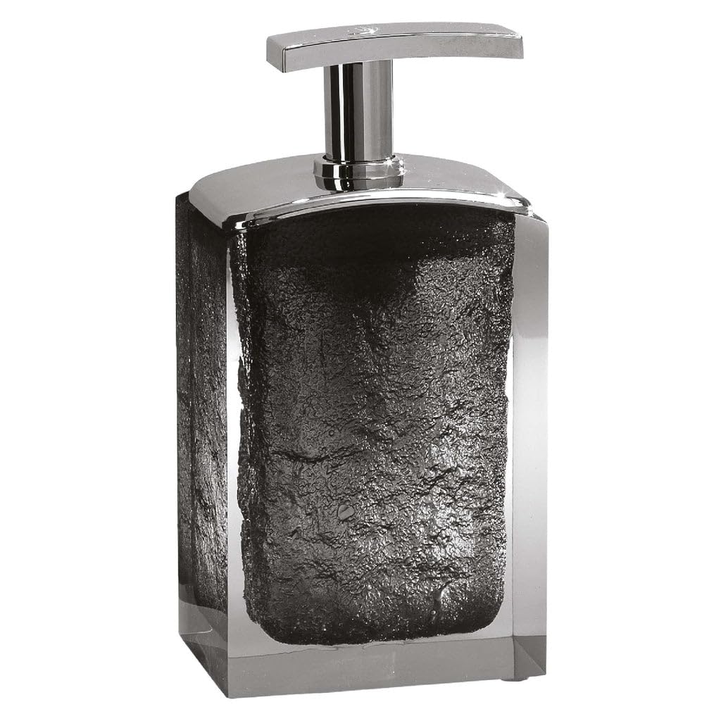 Gedy Antares Soap Dispenser, Resin, Grey, 6.2 x 8 x 15.5