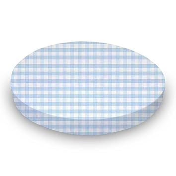 blue gingham crib sheet