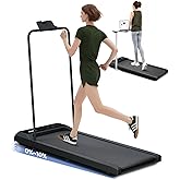 Canisflax Walking Pad with Handle Bar, 2.5HP Walking Pad Treadmill with 10% Incline, Portable Under Desk Treadmill for Home, 300LBS Capacity, Remote Control, Large LED Display, Grey