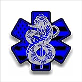 EMS Star of Life EMT Paramedic Medic American Flag Sticker Decal (3" 2 Pack)