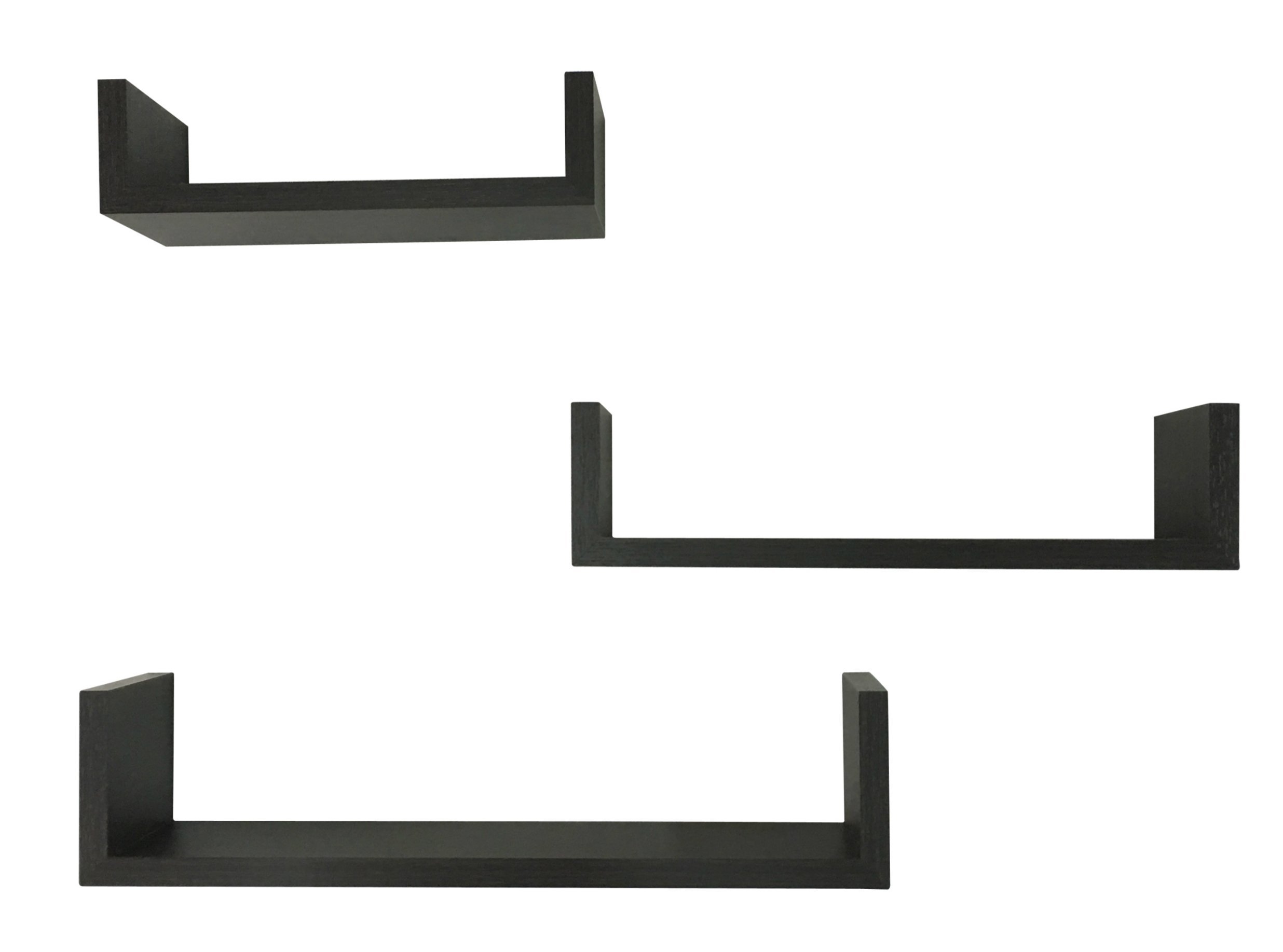 EWEI'S HomeWaresFloating U Shelves WHC1004CD-ES, 17"x4"x4", Espresso Finish