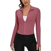 Loovoo Women's Cropped Workout Jacket Zip Up Athletic Jackets Slim Fit Lightweight Running Sports Track Jacket 2025