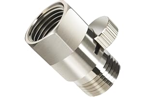 Brass Shower Flow Control Valve: Shower Head Shut Off Valve(Female and Male), MAYYAYA Water Flow Control Valves, for Handheld Shower Head or Bidet Sprayer- Handle Lever (Nickel)