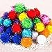TECH-P Arts Craft Pom Poms Glitter Poms Sparkle Balls Pet Toy Balls Party Holiday Christmas Decorations- Assorted Color -1.5 Inch with Glitter Tinsel- 200 Pack With1 PCS Coaster