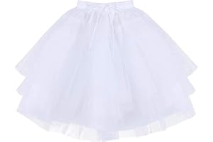 TACKTIMES Hoopless Petticoat for Girls Kids 3 Layers Net Crinoline Slip Underskirt Evening Wedding Party Dress