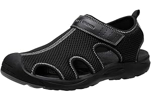 CAMEL CROWN Men's Mesh Hiking Sandals Closed-Toe Beach Sandal for Athletic Outdoor Summer Waterproof