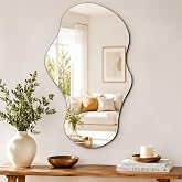 PERFNIQUE Irregular Wall Mirror Asymmetrical Mirror, 43''x24'' Decorative Modern Wall Decor for Bathroom Bedroom Living Room Entryway, Cloud Frameless, Wall Mounted(43''x24'', Cloud)
