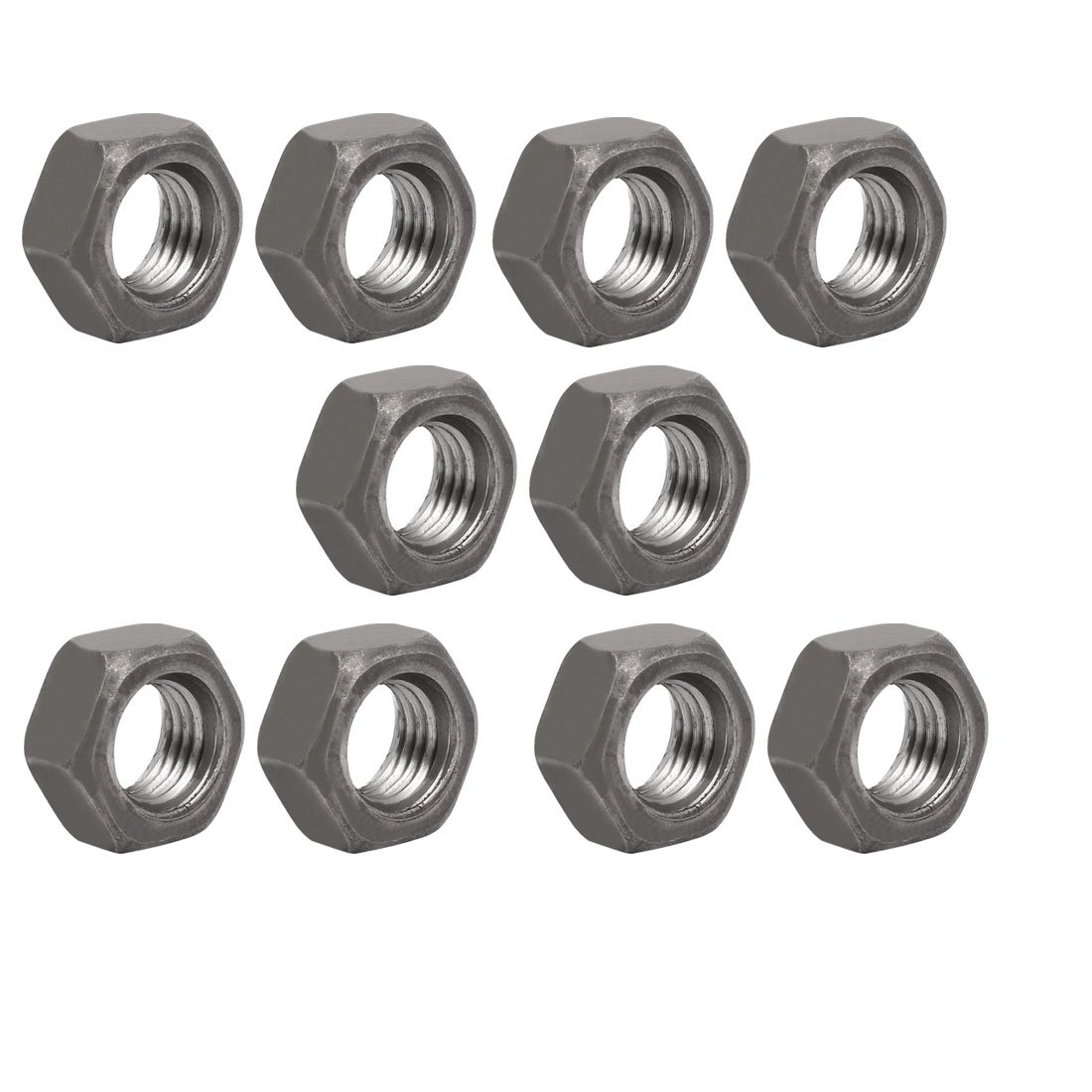 sourcingmap 10pcs M12 x 1.5mm Pitch Metric Fine Thread Carbon Steel Left Hand Hex Nuts