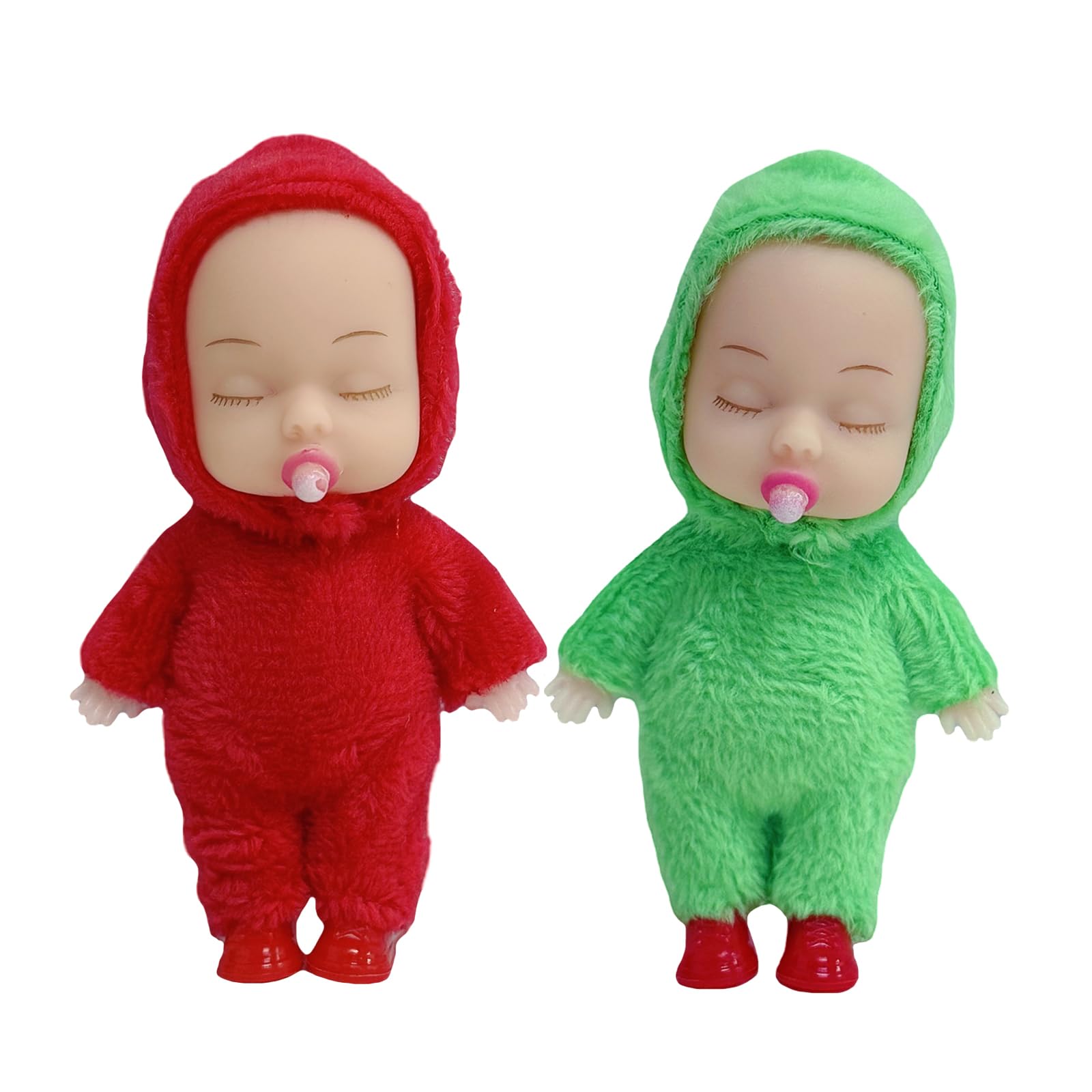2pcs Mini Christmas Baby Elf Dolls for Girls Boys,Cute Little Elfs Twins Christmas Baby Elves,Small Elf Baby Doll Novelty Toys Tiny Christmas Dolls Elf Accessories for Kids Gift Xmas Stocking Stuffers